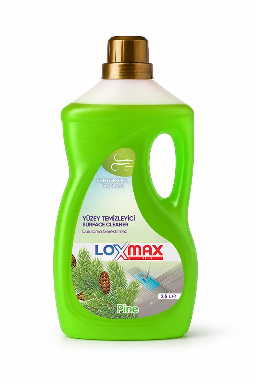 : Loxmax Plus Çam Kokulu Yüzey Temizleyici 2.5 L | Loxmax | Profesyonel Temizlik ve Hijyen Ürünleri Üreticisi | Endüstriyel Çamaşır Suları, Güçlü Yüzey Temizleyiciler, Lavabo ve Gider Açıcılar, Etkili Bulaşık Yıkama Ürünleri ve Tamamlayıcı Temizlik Çözümleri ile Türkiye Geneli Kaliteli Üretim ve Güvenilir Tedarik